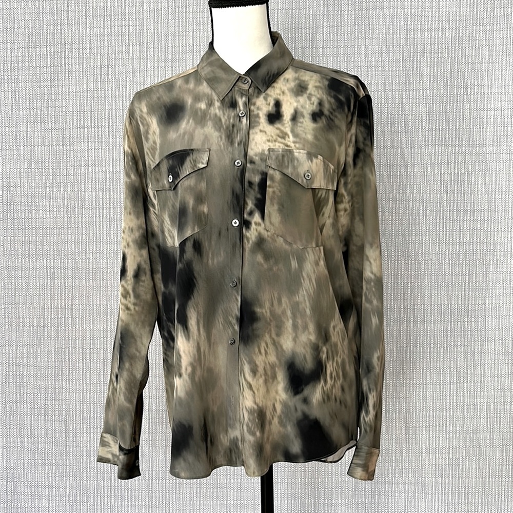 The Kooples Silk Camouflage Shirt